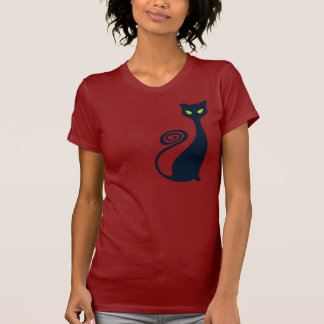 Camiseta Gato de vampiro con ojos verdes