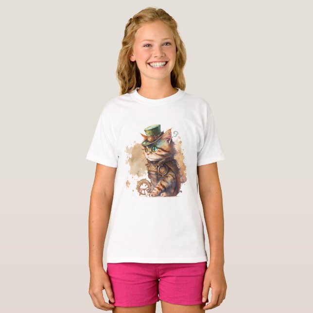 Camiseta Gato de vapor adorable y suave (Anverso completo)