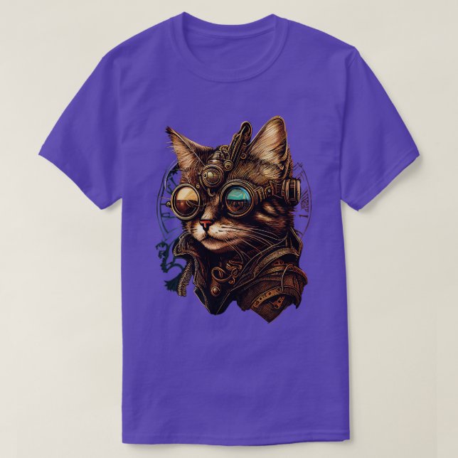 Camiseta Gato de vapor con gorra y gafas (Diseño del anverso)