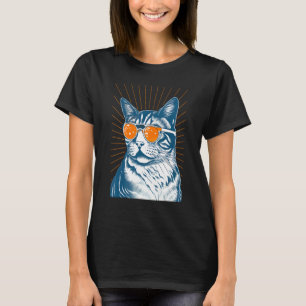 Camiseta Gato de verano con gafas de sol, Amante de los gat