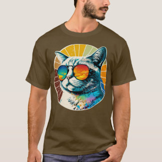 Camiseta Gato de verano con gafas frescas Para todos los am