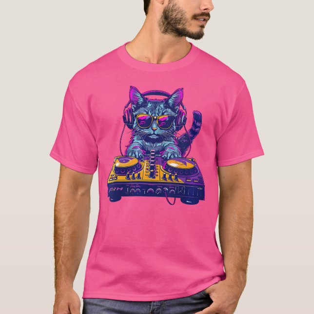 Camiseta Gato De Verano De Mujeres Dj . Cadera de vidrio so (Anverso)