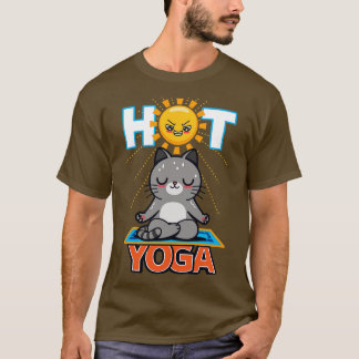 Camiseta Gato de verano kawaii divertido de yoga caliente m