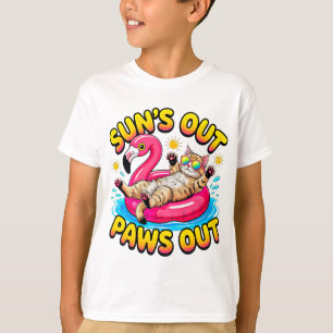 Camiseta Gato de Verano Sol Afuera Patas Afuera Flotador de