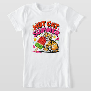 Camiseta Gato de Verano Verano Caluroso - Regalo de Gatito 