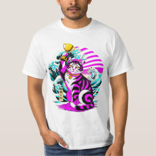 Camiseta Gato de victoria audaz al estilo Pop Art para juga