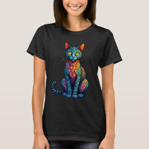 Camiseta Gato de Vidrio Teñido Multicolor 784