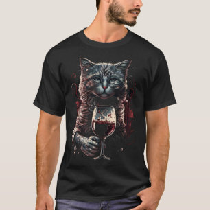 Camiseta Gato de vino copa de vino bebiendo fiesta cata de 