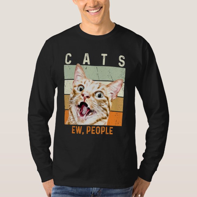Camiseta Gato De Vintage De Ew People (Anverso)