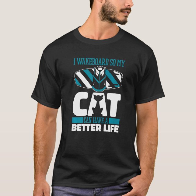 Camiseta Gato de wakeboard Wakeboarder  Wakeboarding (Anverso)