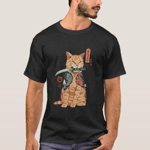 Camiseta Gato De Yakuza Assassin Toma Una Katana