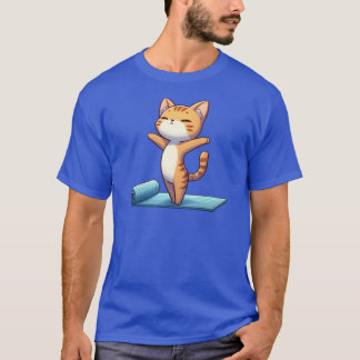 Camiseta Gato de yoga Chibi lindo divertido