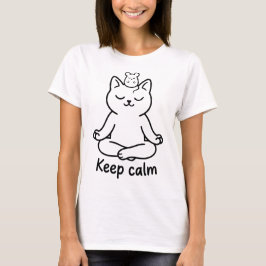 Camiseta Gato de yoga en postura de loto Silueta zen Namast
