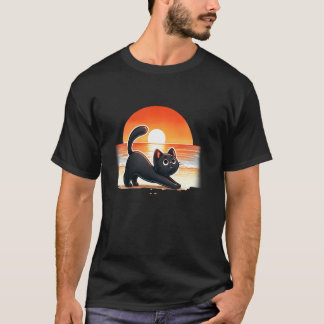 Camiseta gato de yoga, gato de meditación