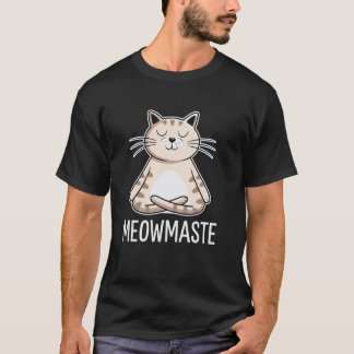 Camiseta gato de yoga, gato de meditación