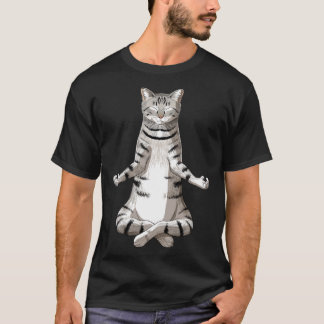 Camiseta Gato de yoga meditación Manx