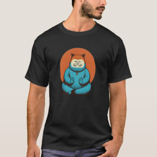 Camiseta Gato de Yoga Silencioso Profundo en Meditación y R