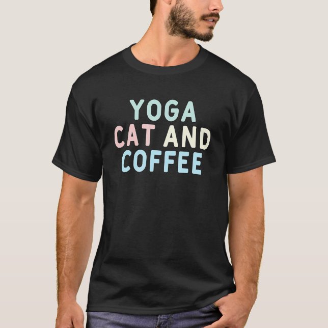 Camiseta Gato De Yoga Y Café (Anverso)