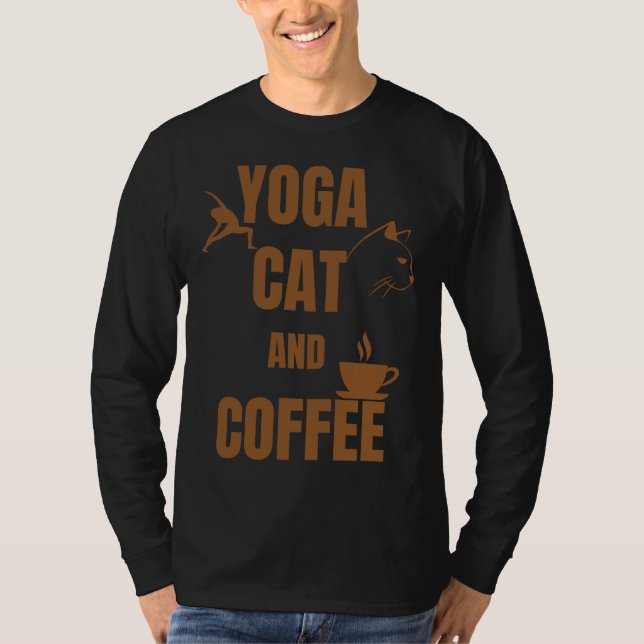 Camiseta Gato De Yoga Y Café 2 (Anverso)