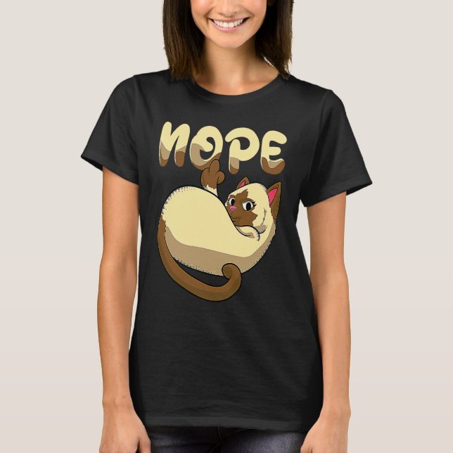 Camiseta Gato dedo medio Nope (Anverso)