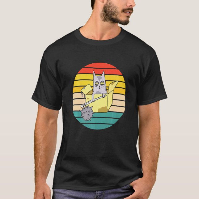 Camiseta Gato Defendiendo Cartón (Anverso)