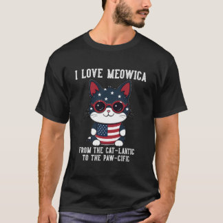 Camiseta Gato del 4 de julio Amo Meowica Gato Patriótico