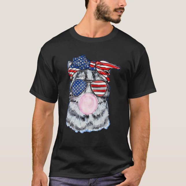 Camiseta gato del 4 de julio Bubblegum (Anverso)