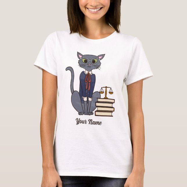 Camiseta Gato del abogado - Gris Tom Procurador Gato Lover (Anverso)