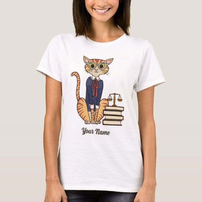 Camiseta Gato del abogado - Naranja Tabby Fiscal (Anverso)