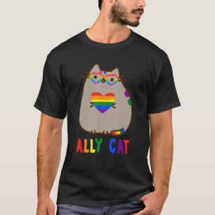 Camiseta Gato del aliado LGBT sé amable arcoiris gay 1