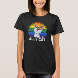 Camiseta Gato del aliado LGBT sé amable arcoiris gay Idea L