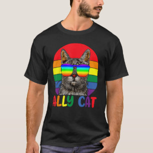 Camiseta Gato del aliado LGBT sé amable Gay Rainbow Gracios