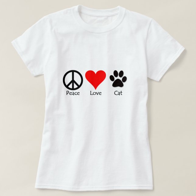 Camiseta Gato del amor de la paz (Diseño del anverso)