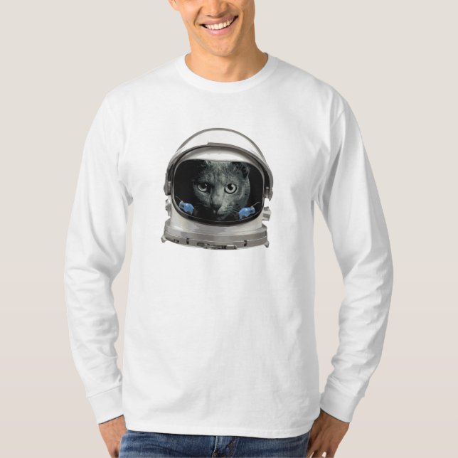 Camiseta Gato del astronauta del casco de espacio (Anverso)