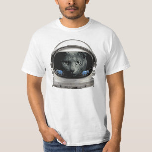Camiseta Gato del astronauta del casco de espacio