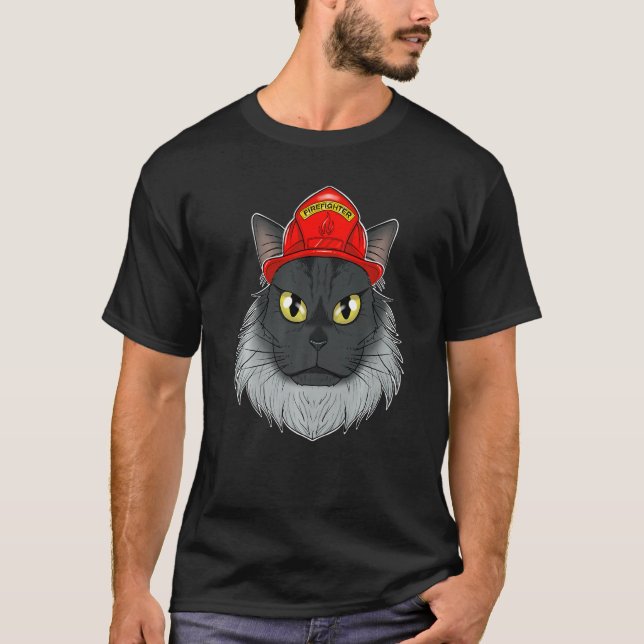 Camiseta Gato del bombero del gato I del gato del bombero M (Anverso)