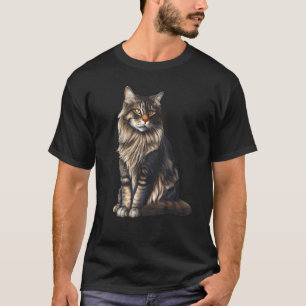 Camiseta Gato del bosque americano Maine-Coon Cat