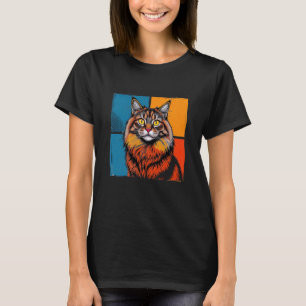 Camiseta Gato del Bosque Noruego Pop Art Divertido para Due