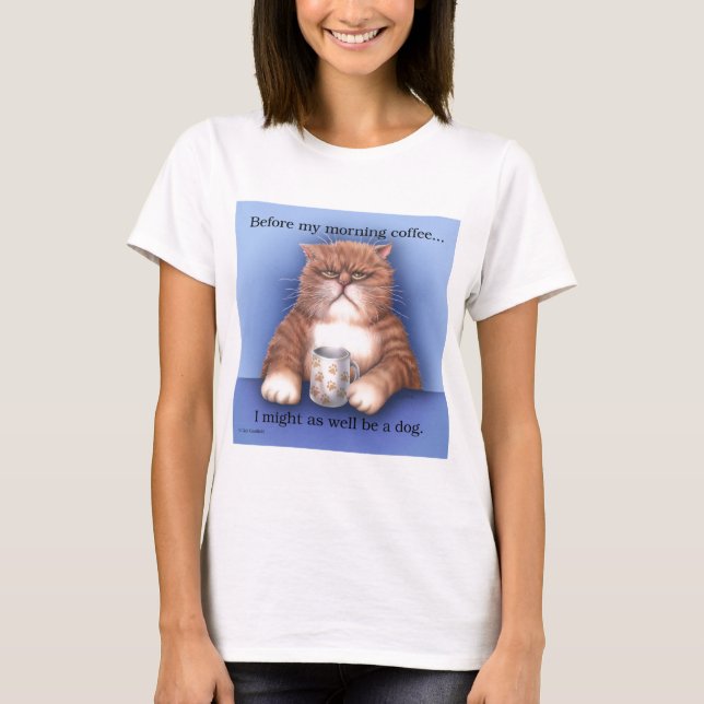 Camiseta Gato del café (Anverso)