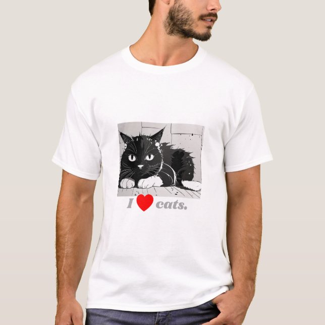 Camiseta Gato del corazón (Anverso)