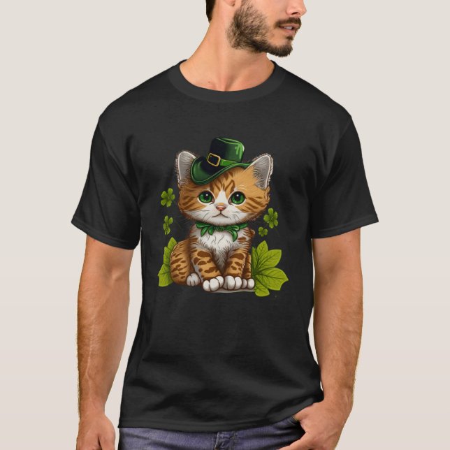 Camiseta Gato del Día de los Simpatizantes Irlandeses, Luck (Anverso)