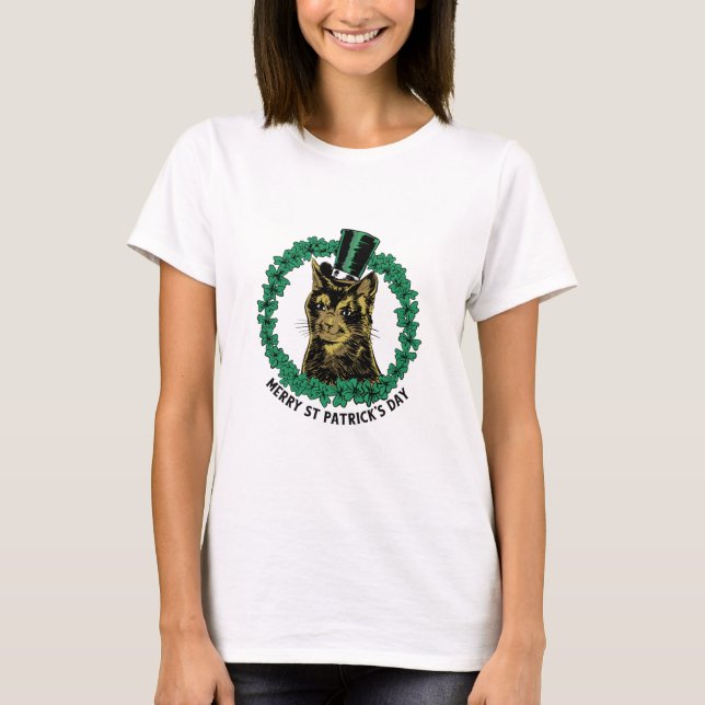 Camiseta Gato del Día de San Patricio (Anverso)