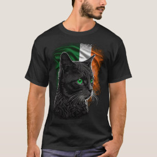 Camiseta Gato del Día de San Patricio Bandera Irlandesa Hom