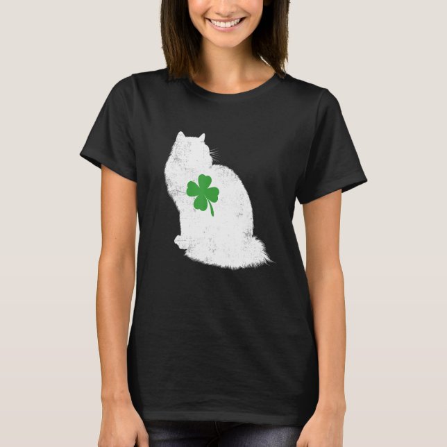 Camiseta Gato del Día de San Patricio Ragdoll Shamrock (Anverso)