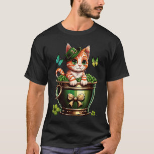 Camiseta Gato del día de San Patricio Sombrero de duende Ol