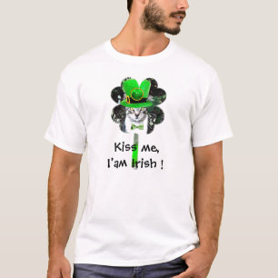 CAMISETA GATO DEL DÍA DE SAN PATRICK CON COLOR VERDE