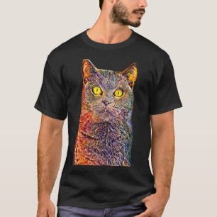 Camiseta Gato del filtro de pintura de aceite