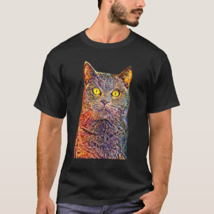 Camiseta Gato del filtro de pintura de aceite