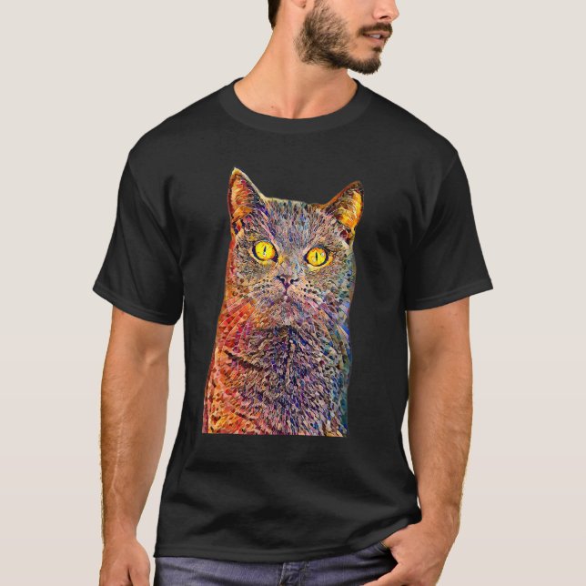 Camiseta Gato del filtro de pintura de aceite (Anverso)