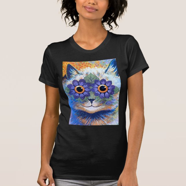 Camiseta Gato del flower power (Anverso)